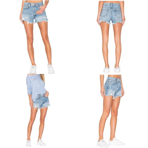 Agolde Parker Vintage Cut Off Jean Shorts Size 26 In Swapmeet Wash Distressed - Picture 10 of 12